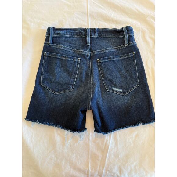 FRAME Le Tour Short Denim Shorts Raw Edge Cut Off Size 25 Women's - Picture 2 of 6
